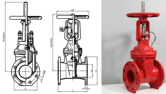 Cấu tạo van cửa tín hiệu Trung Quốc